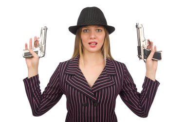 Silahlı bir gangster kadın beyazları soyutladı.