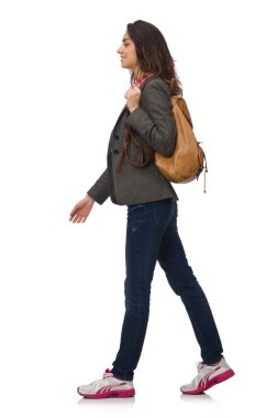 Beyaz tenli genç öğrenci.