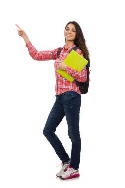 Beyaz tenli genç öğrenci.