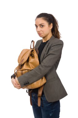 Beyaz tenli genç öğrenci.