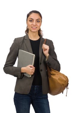 Beyaz tenli genç öğrenci.