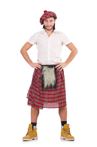 Gloomy Scotsman isolated on white — Stock Photo, Image