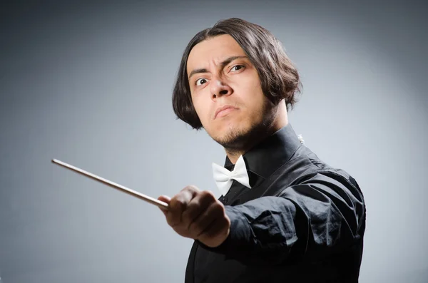 Funny conductor in musical concept — Stock Photo, Image