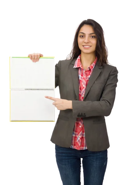 Joven estudiante aislado en blanco — Foto de Stock