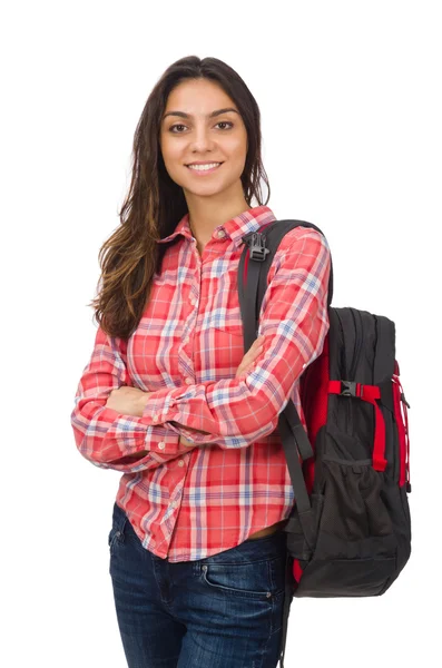 Jonge student geïsoleerd op wit — Stockfoto