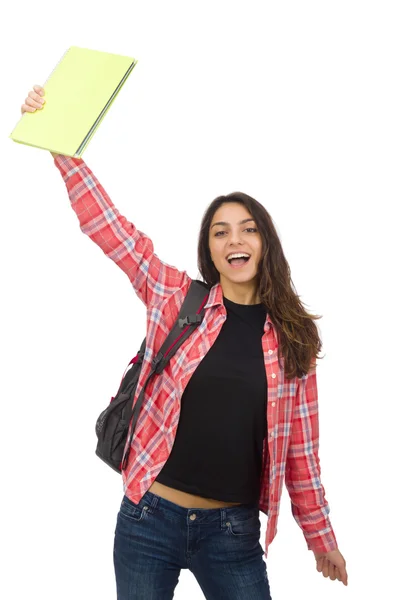 Giovane studente isolato su bianco — Foto Stock