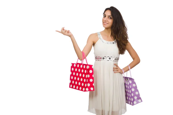 Donna nel concetto di shopping — Foto Stock