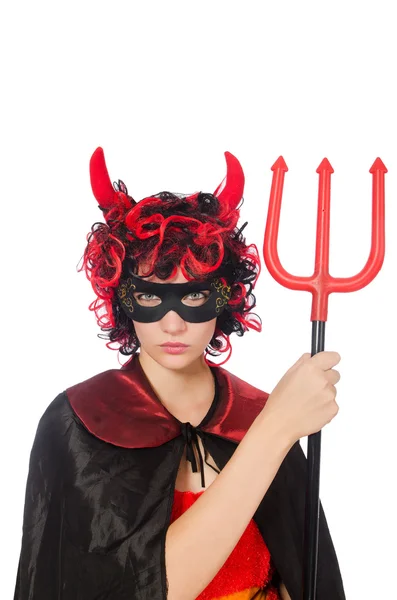 Kadın şeytan komik Cadılar Bayramı kavram — Stok fotoğraf