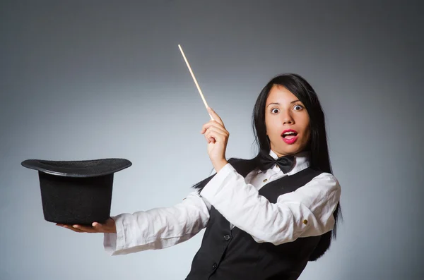 Woman magician in funny concept — Stock Photo, Image
