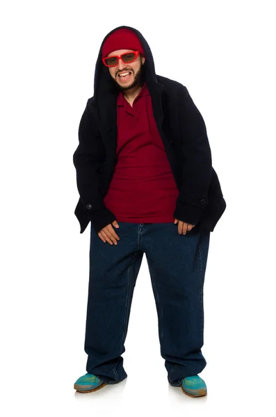 Overweight man isolated on the white — Stock Photo, Image