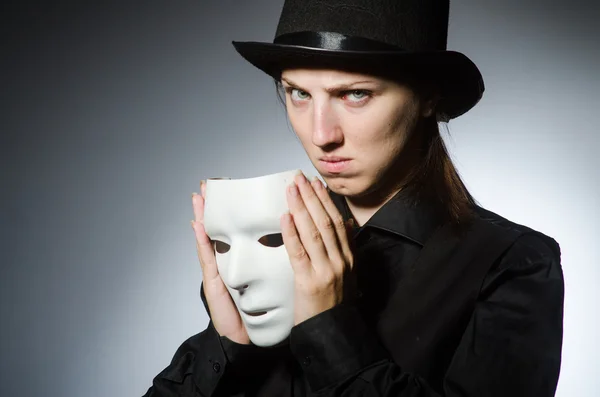 Mujer con máscara en concepto divertido —  Fotos de Stock