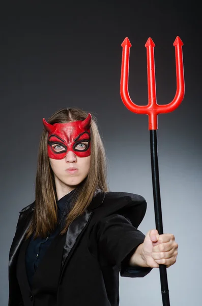 Funny devil in halloween concept — Stock Photo, Image