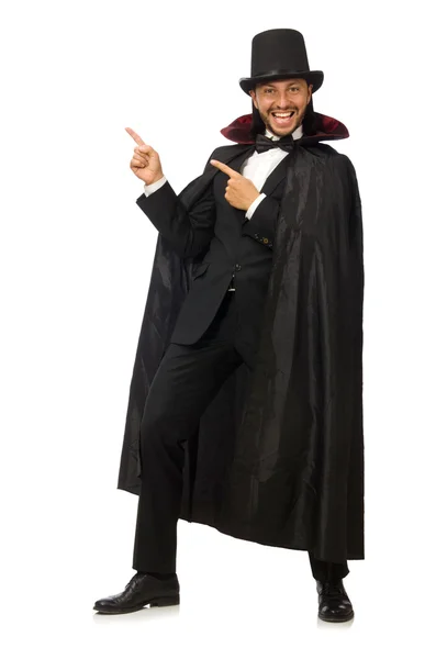 Man magician isolated on white — Stock Photo, Image