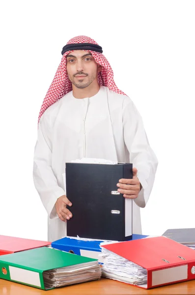 Hombre árabe trabajando en la oficina — Foto de Stock