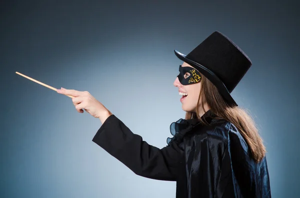 Woman magician in funny concept — Stock Photo, Image