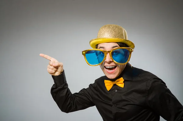 Funny man with vintage hat — Stock Photo, Image