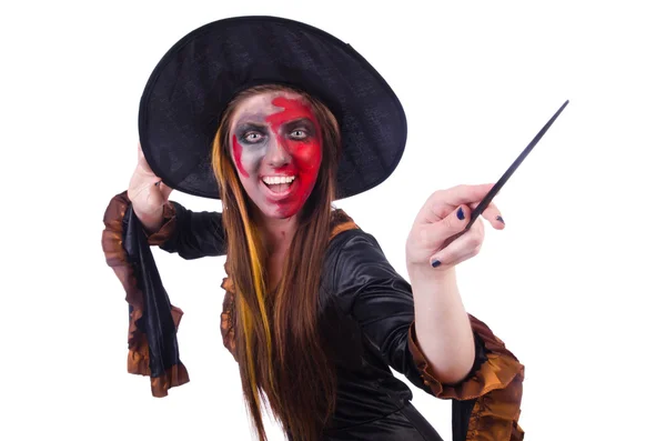 Enge heks in Halloween concept — Stockfoto