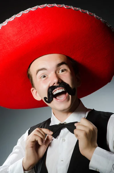 Person wearing sombrero hat in funny concept — Stock Photo, Image