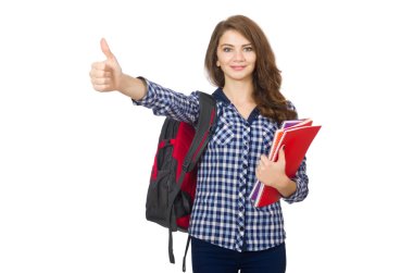 Beyaz tenli genç öğrenci.