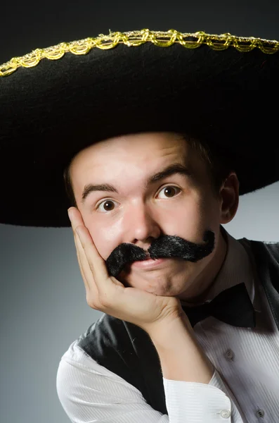 Person wearing sombrero hat in funny concept — Stock Photo, Image