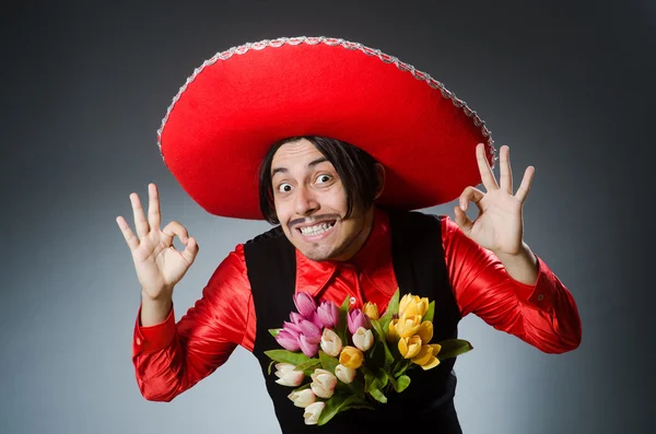 Personne portant un chapeau sombrero dans un concept drôle — Photo