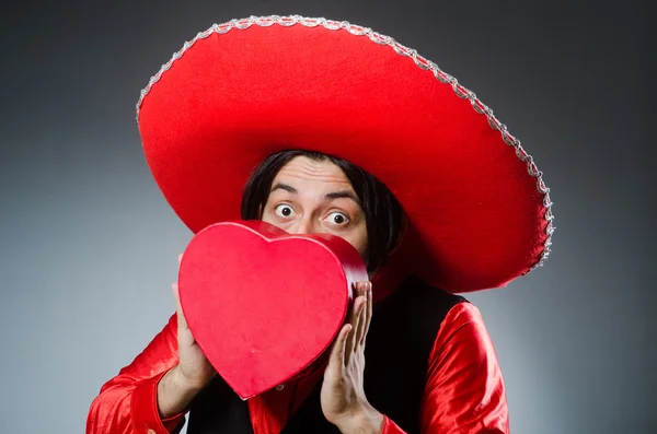 Pessoa que usa chapéu sombrero no conceito engraçado — Fotografia de Stock