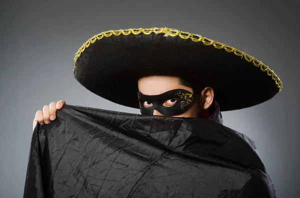 Person wearing sombrero hat in funny concept — Stock Photo, Image