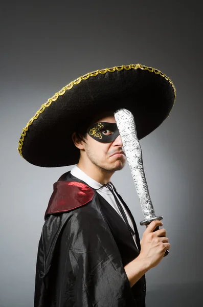 Person wearing sombrero hat in funny concept — Stock Photo, Image