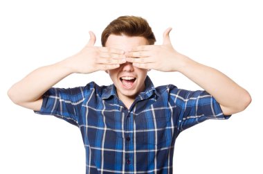 Beyaz tenli komik öğrenci.