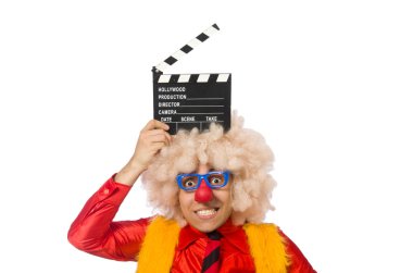 Komik bir soytarı beyaz üzerine izole edilmiş