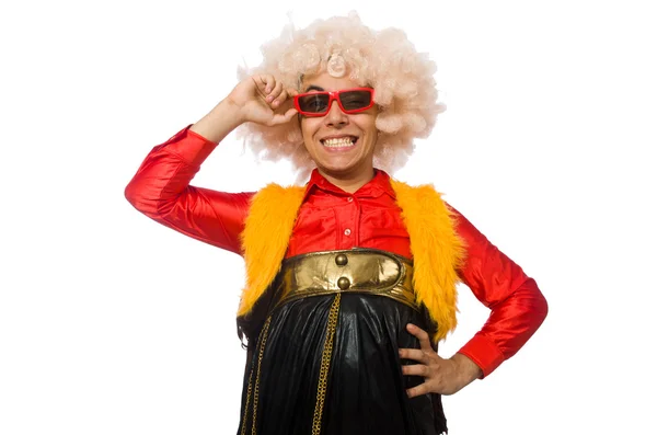 Grappige clown in leuk concept geïsoleerd op wit — Stockfoto