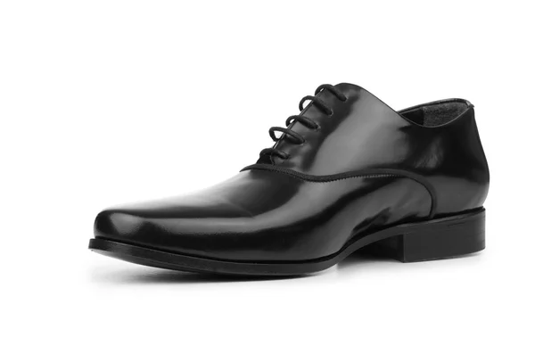 Sapatos pretos masculinos isolados em branco — Fotografia de Stock