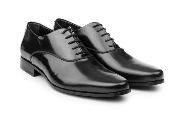 Mężczyzna czarny buty izolowane na biały — Zdjęcie stockowe