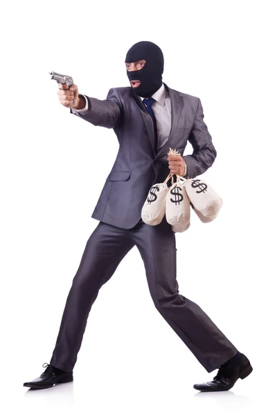 Criminal man isolated on the white — Stock Photo, Image