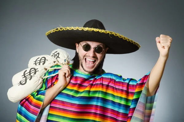 Mexican man with money sacks — Stock Photo, Image