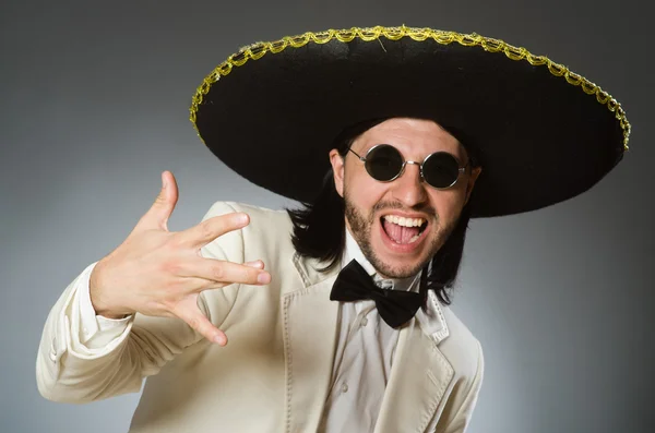 Person wearing sombrero hat in funny concept — Stock Photo, Image