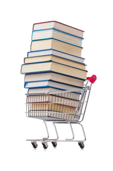 Education concept with books on white — Stock Photo, Image