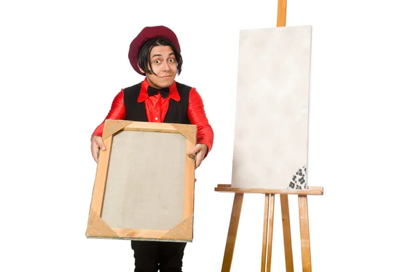 Funny artist isolated on white — Stock Photo, Image