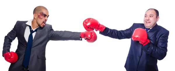 Pair in funny boxing concept — Stock Photo, Image