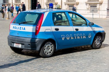 Polis arabası Roma, İtalya.