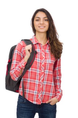 Beyaz tenli genç öğrenci.