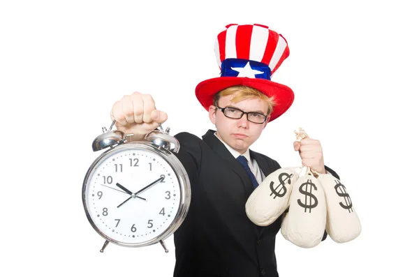 Man wearing hat with american symbols — Stock Photo, Image