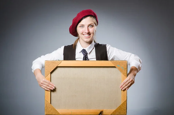 Funny artist working in the studio — Stock Photo, Image