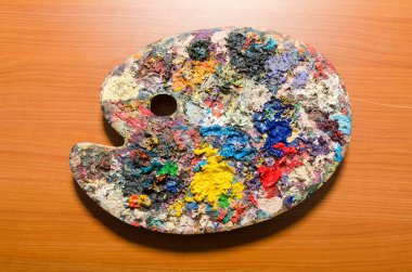 Palet ve fırçalı sanat konsepti