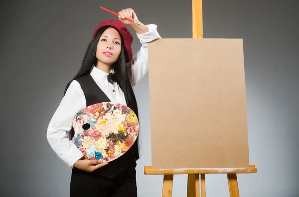 Funny artist working in the studio — Stock Photo, Image