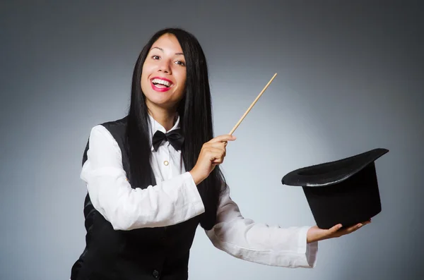 Woman magician in funny concept — Stock Photo, Image