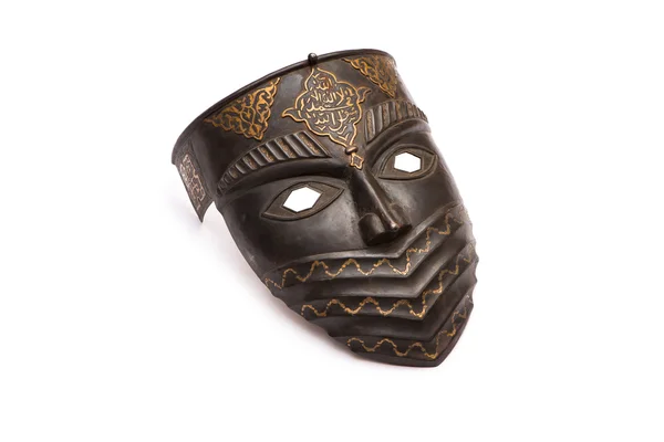 Kovová maska izolovaných na bílém — Stock fotografie