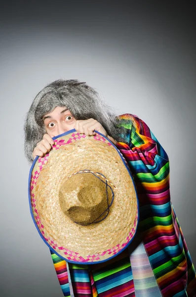 Person wearing sombrero hat in funny concept — Stock Photo, Image