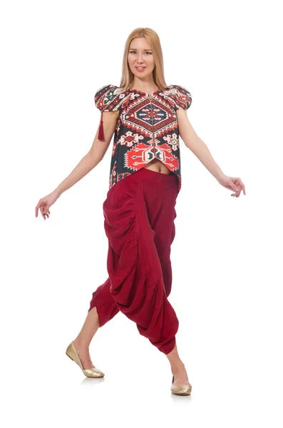 Mujer en Azerbaiyán ornamento ropa — Foto de Stock