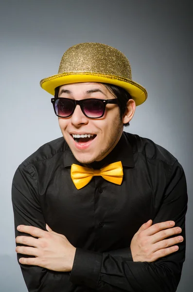 Funny man with vintage hat — Stock Photo, Image